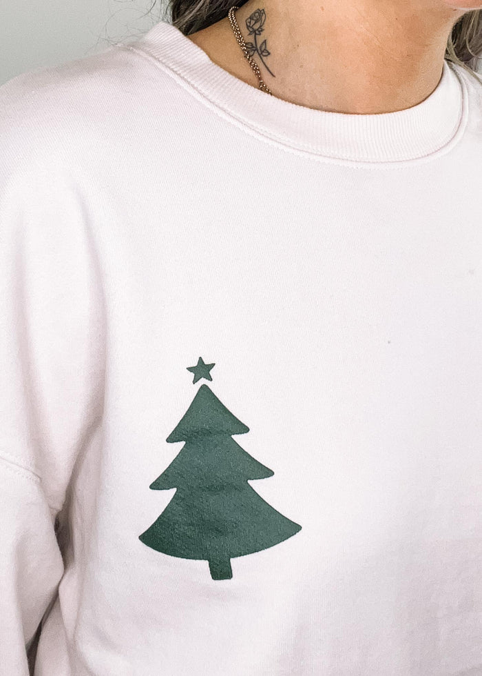 Puffy Christmas Tree Graphic Sweatshirt