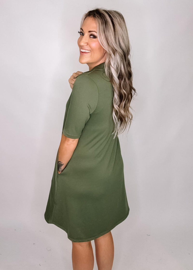 Half Sleeve Polo Mini Dress