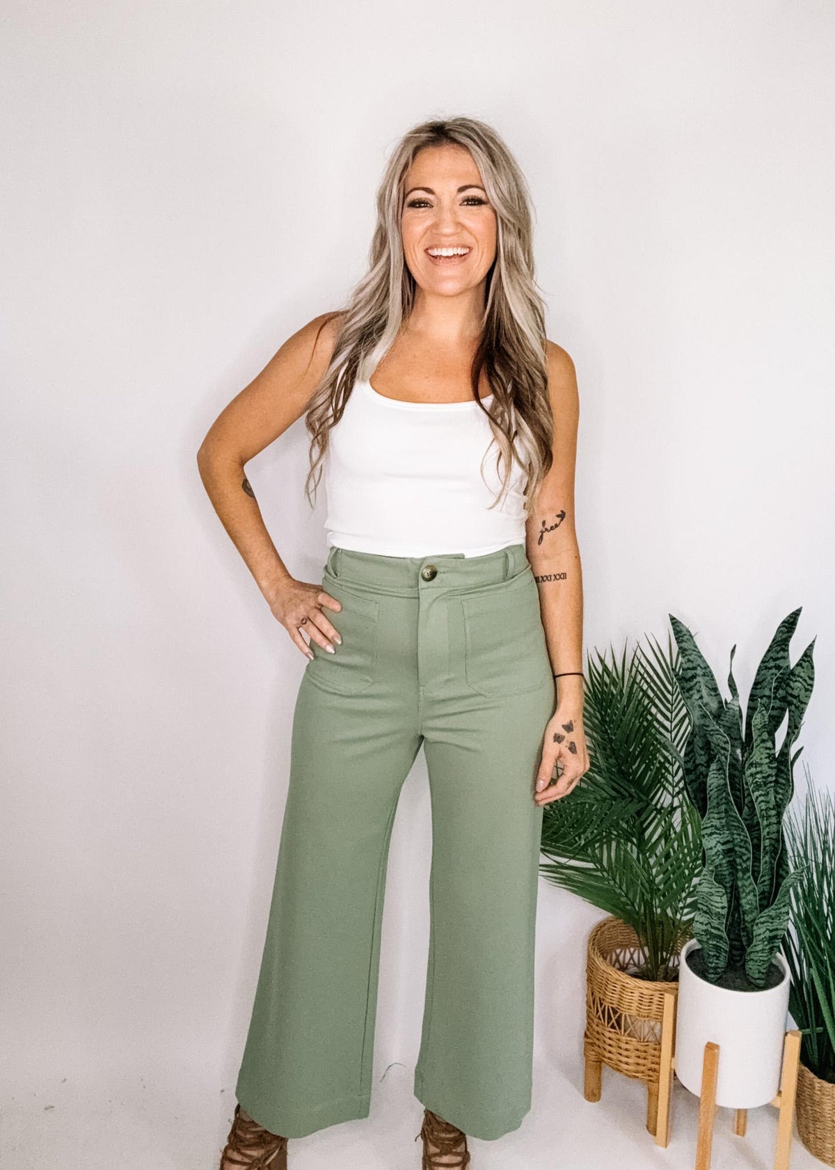High Waisted Chunky Crop Pant