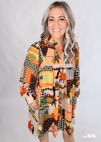 Patterned Mini Dress