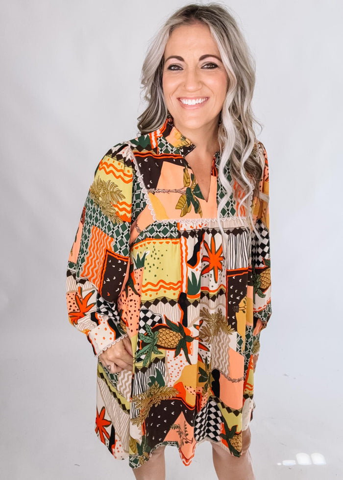 Patterned Mini Dress