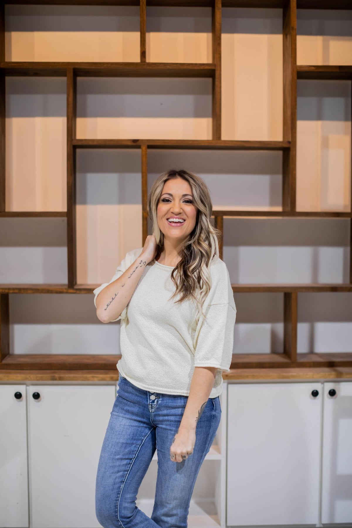 Classic Cream Scoop Neck Knit