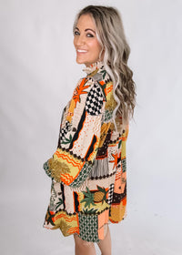 Patterned Mini Dress