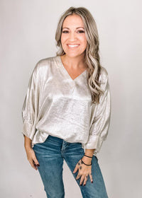 Metallic Shimmer Poncho Top
