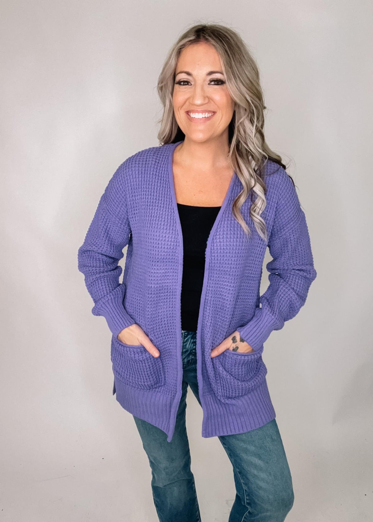 Waffle Knit Cardigan