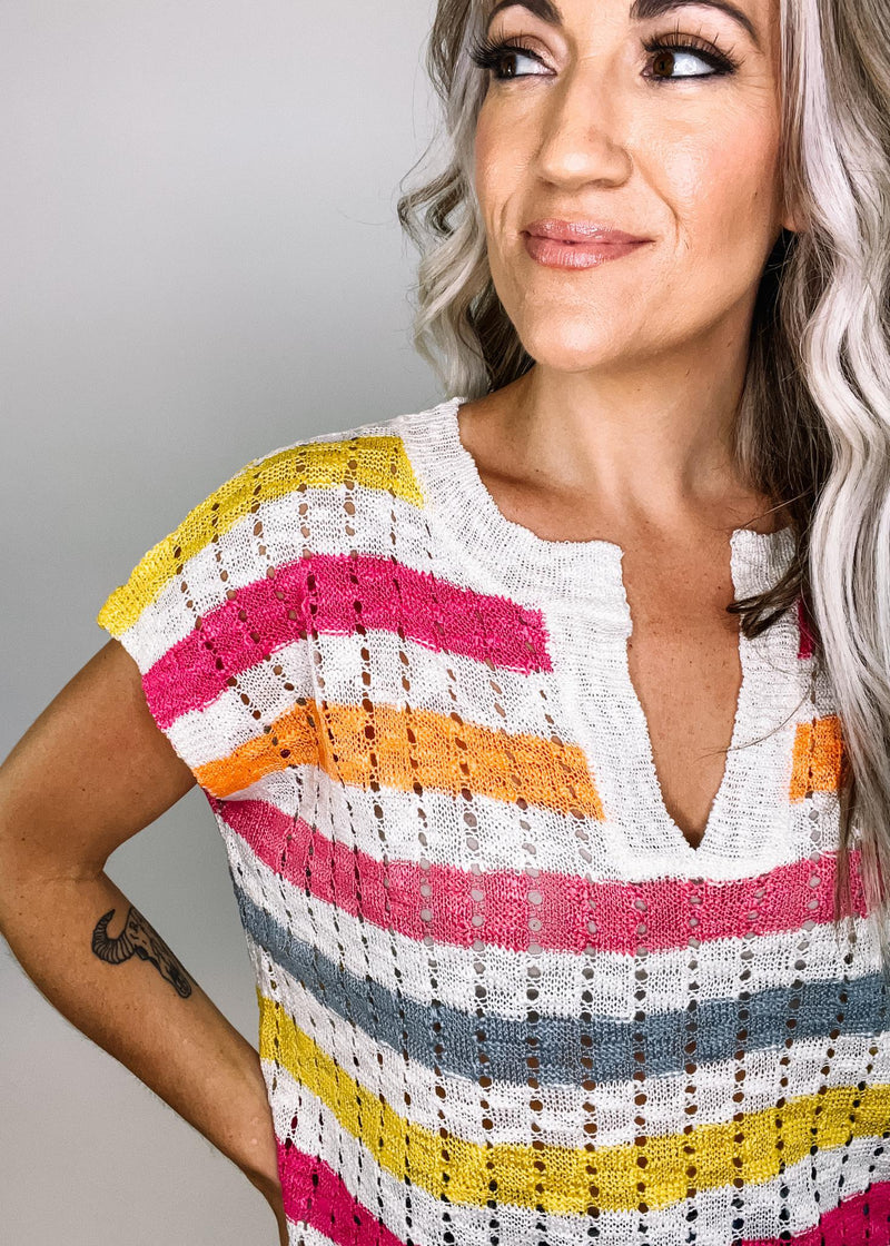 Multi Color Stripe Light Weight Top