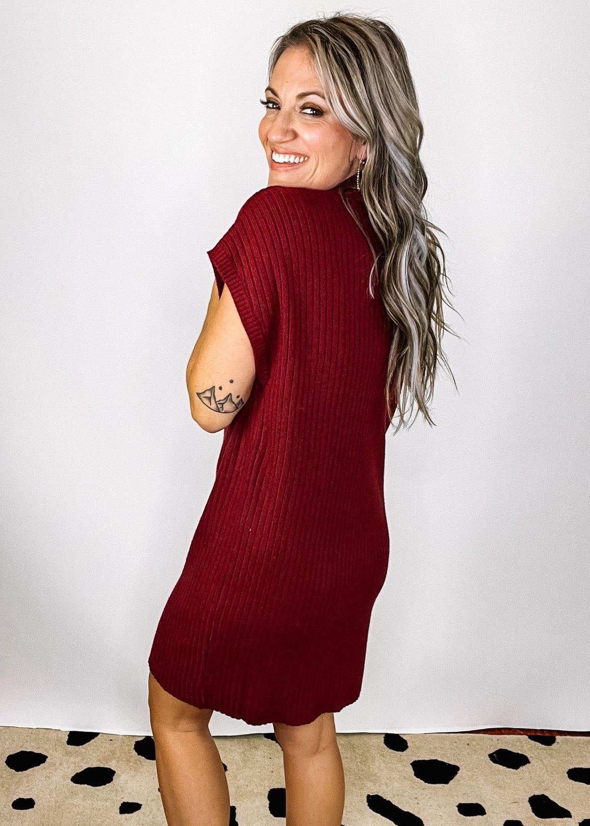 Wine Sweater Dress