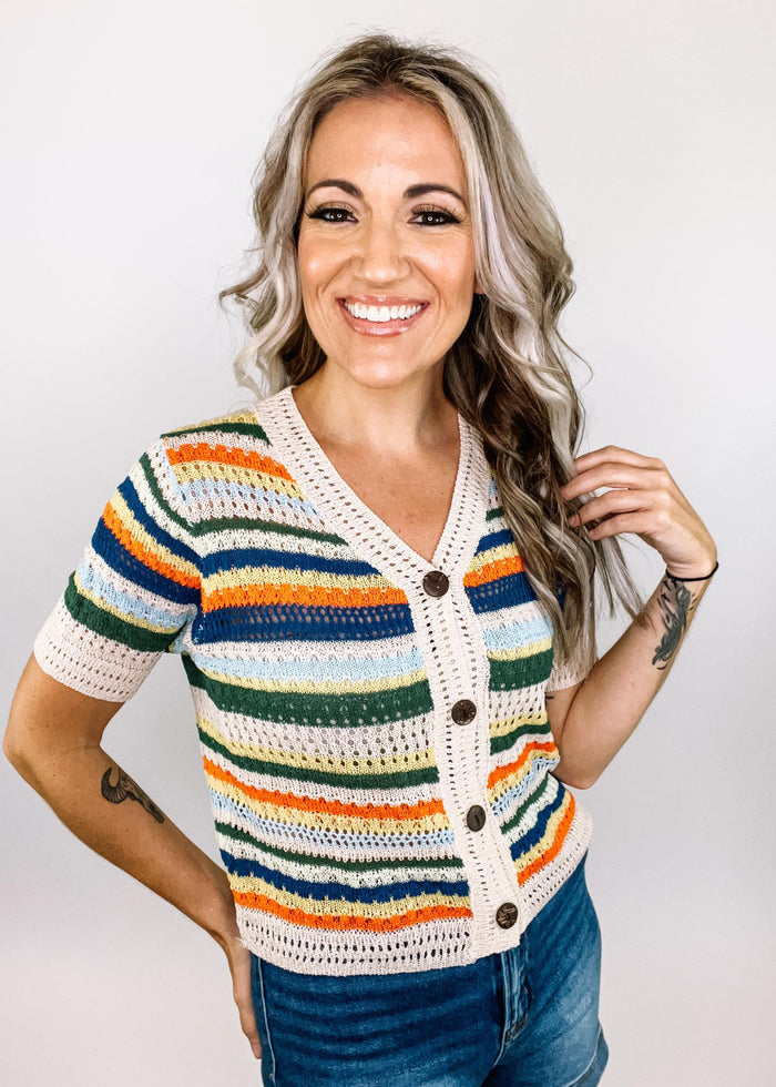 Retro Stripe Knit Top