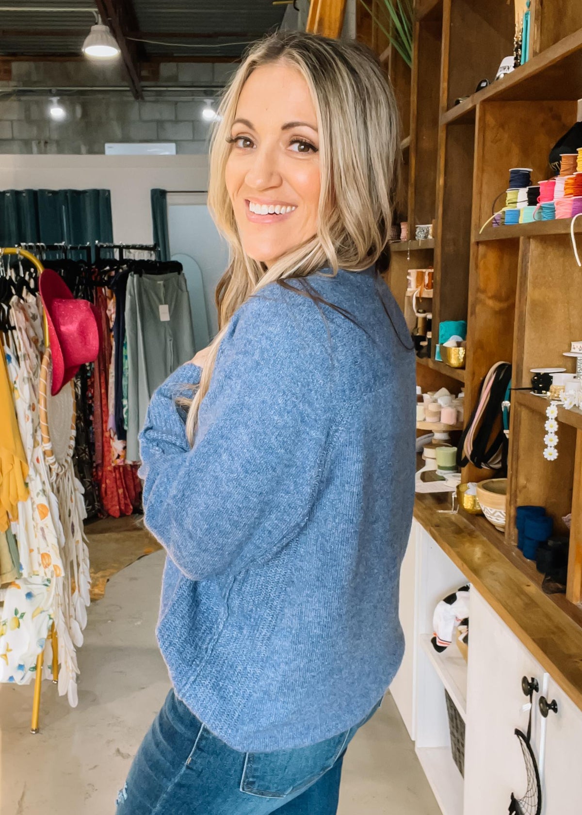 Indigo Knit Sweater