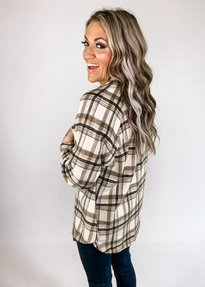 Mocha Cream Button Down Flannel