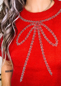 Beaded Bow Sweater