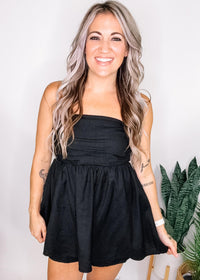 Black Babydoll Tube Top Romper