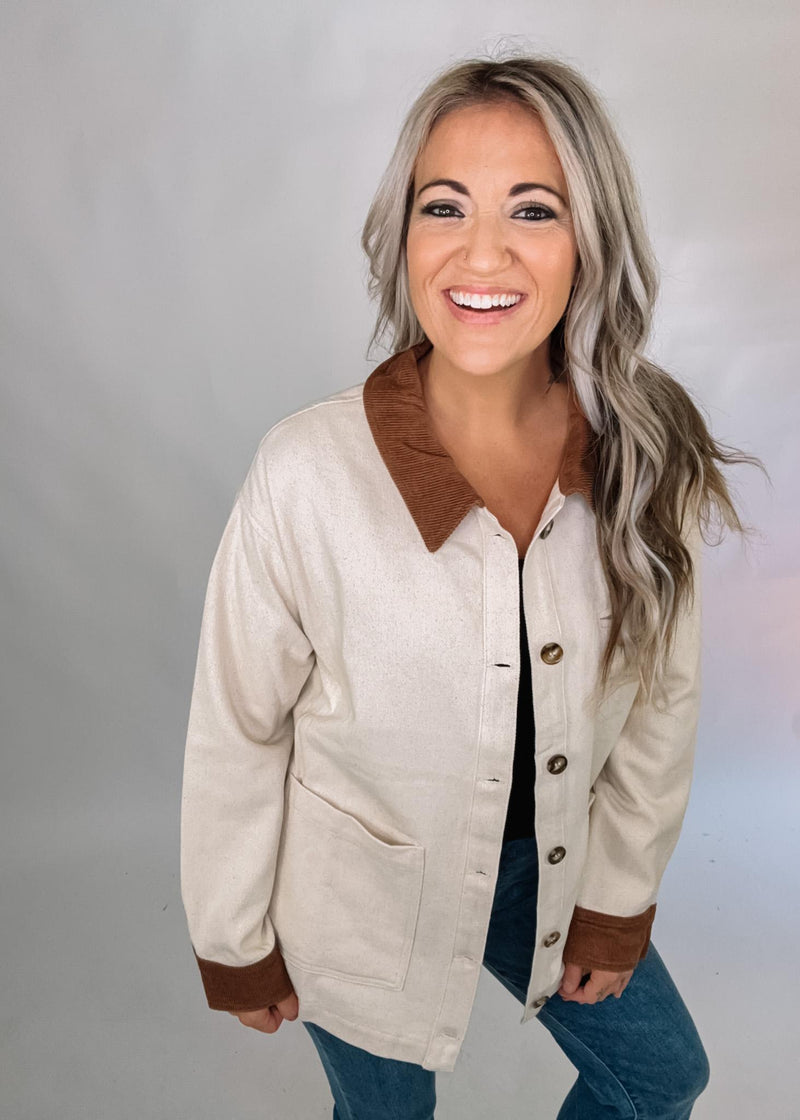 Cream Button Down Barn jacket