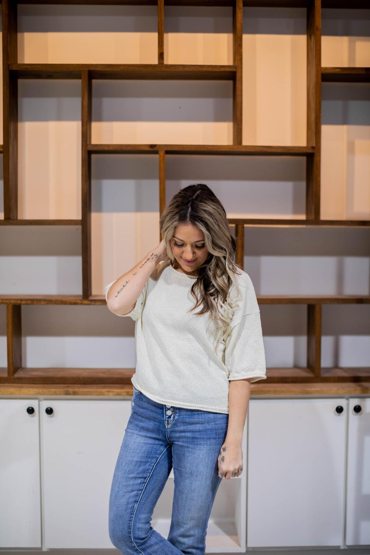 Classic Cream Scoop Neck Knit