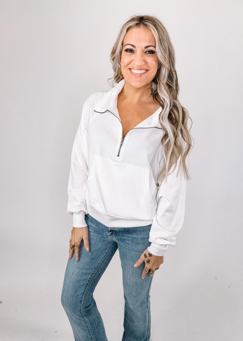 High Neck Half Zip Sweatshirt