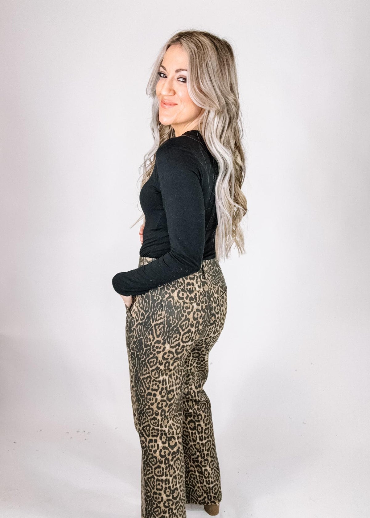 Leopard Denim Flares