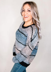 Mauve and Navy Knit Top