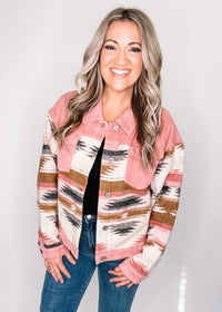 BLACK FRIDAY- Pink Aztec Jacket