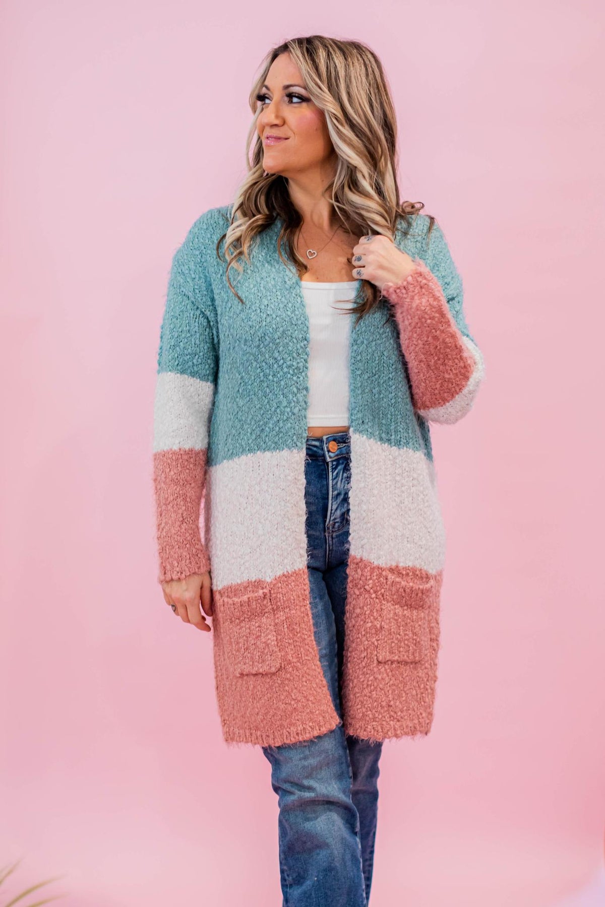 Mint and Blush Cardigan