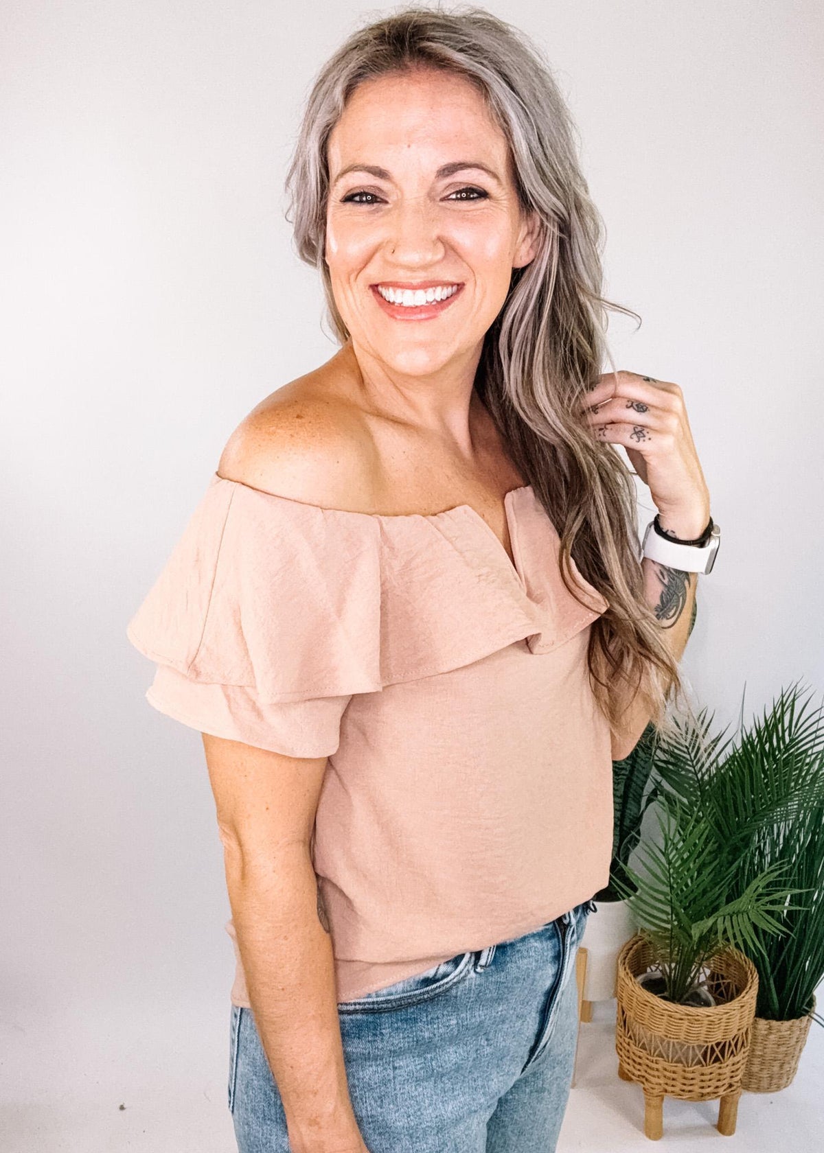 Mocha Off The Shoulder Top