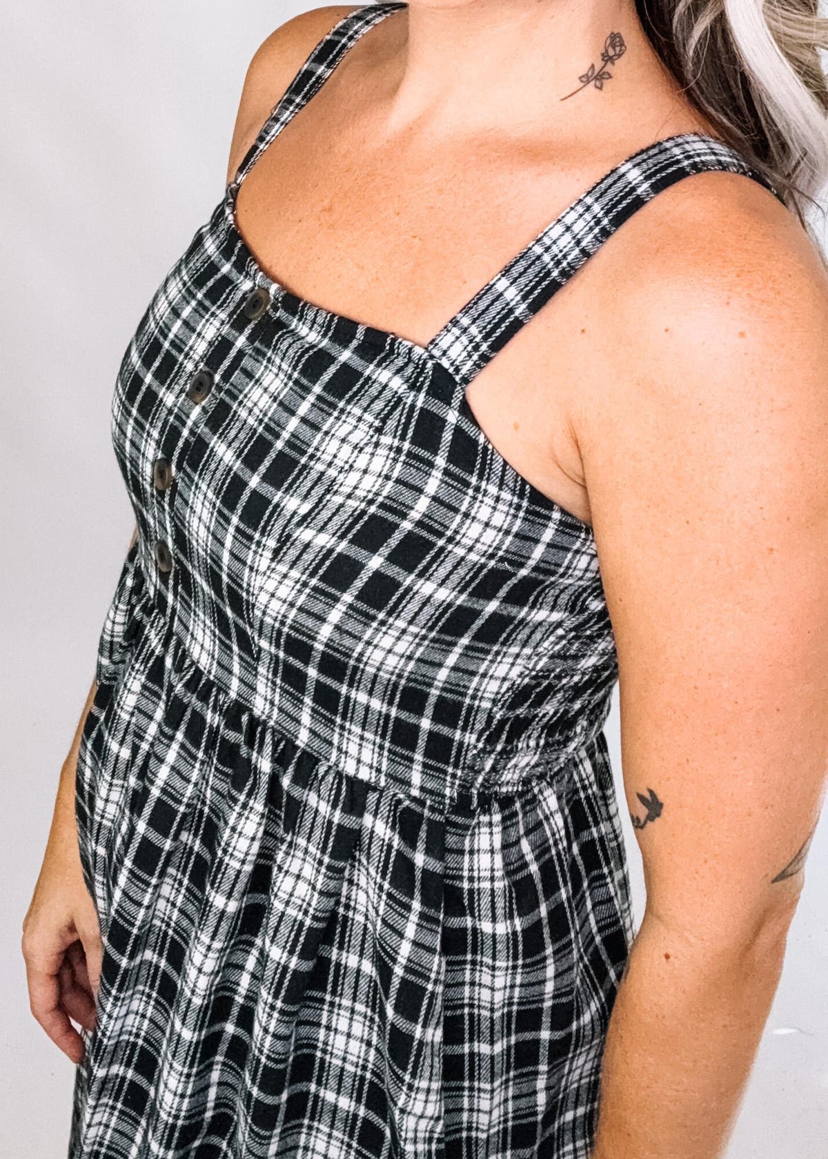 Black Paid Midi Dress