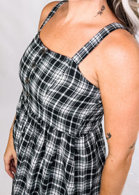 Black Paid Midi Dress