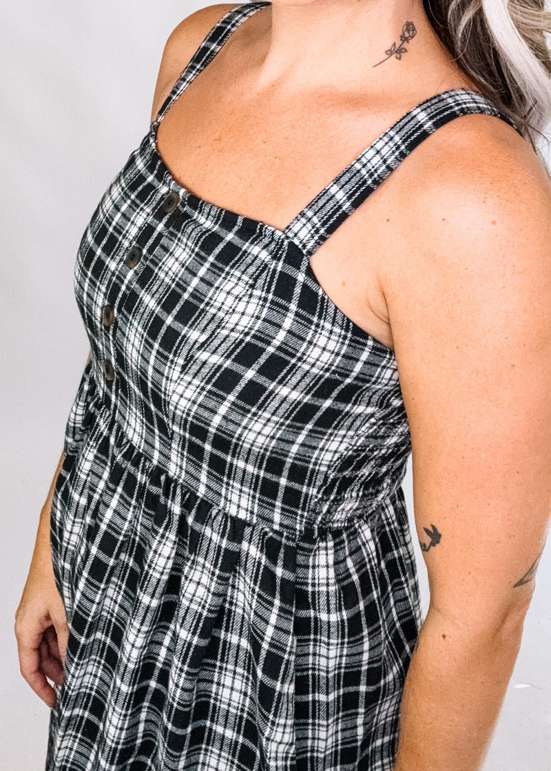Black Paid Midi Dress