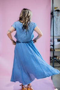 Chambray Midi Set- Top and Skirt