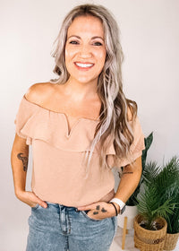 Mocha Off The Shoulder Top
