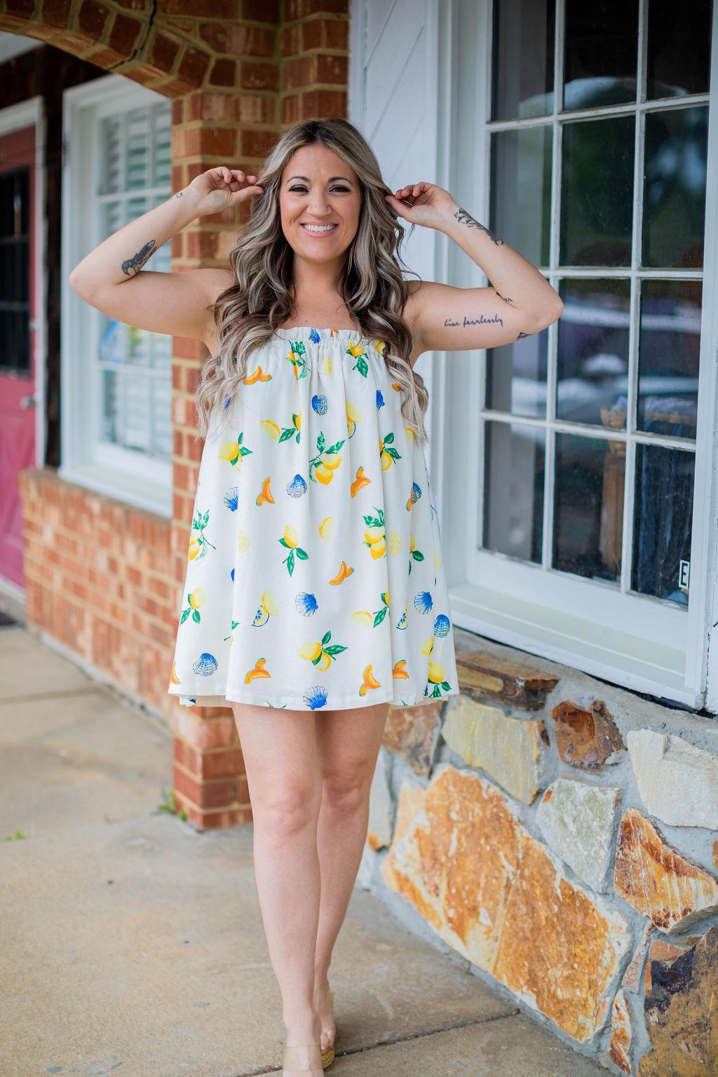 Shell and Lemon Print Dress