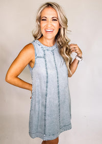 Sleeveless Tencel A-Line Mini Dress