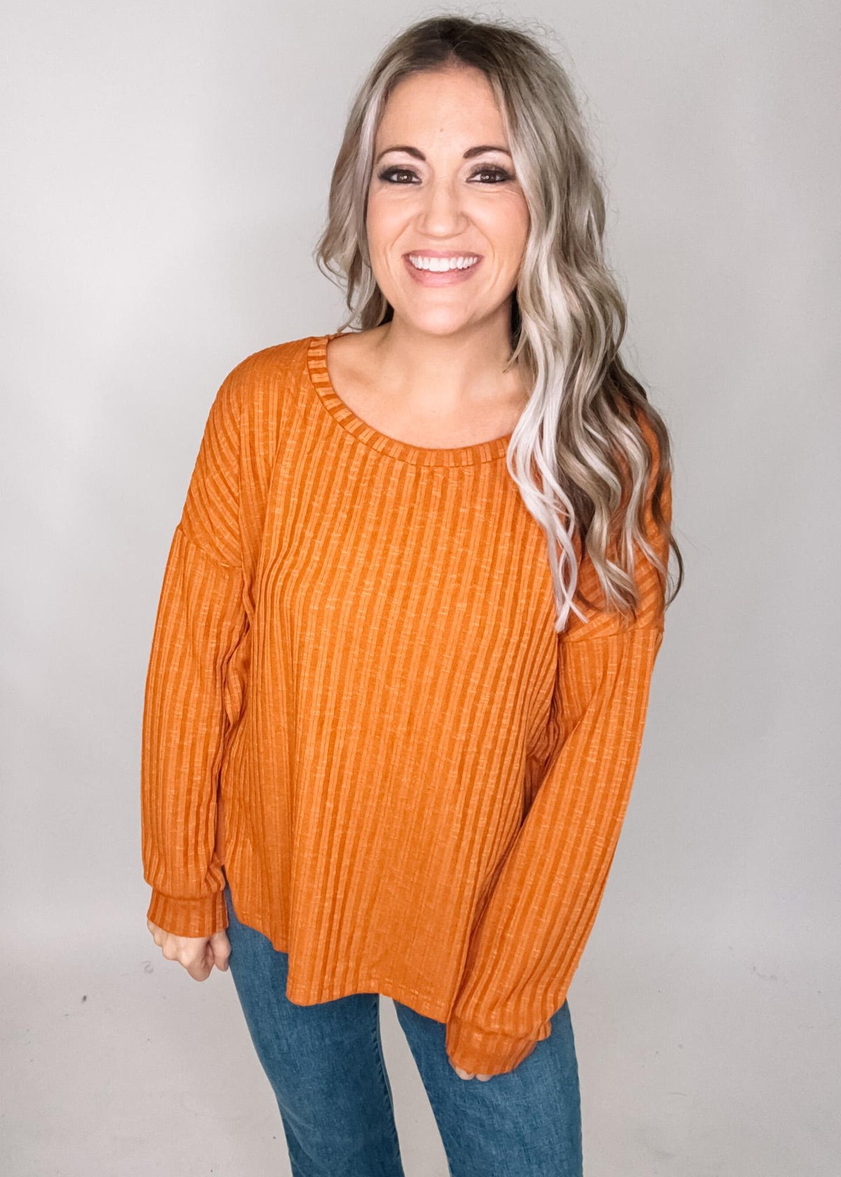 Textured Long Sleeve Top
