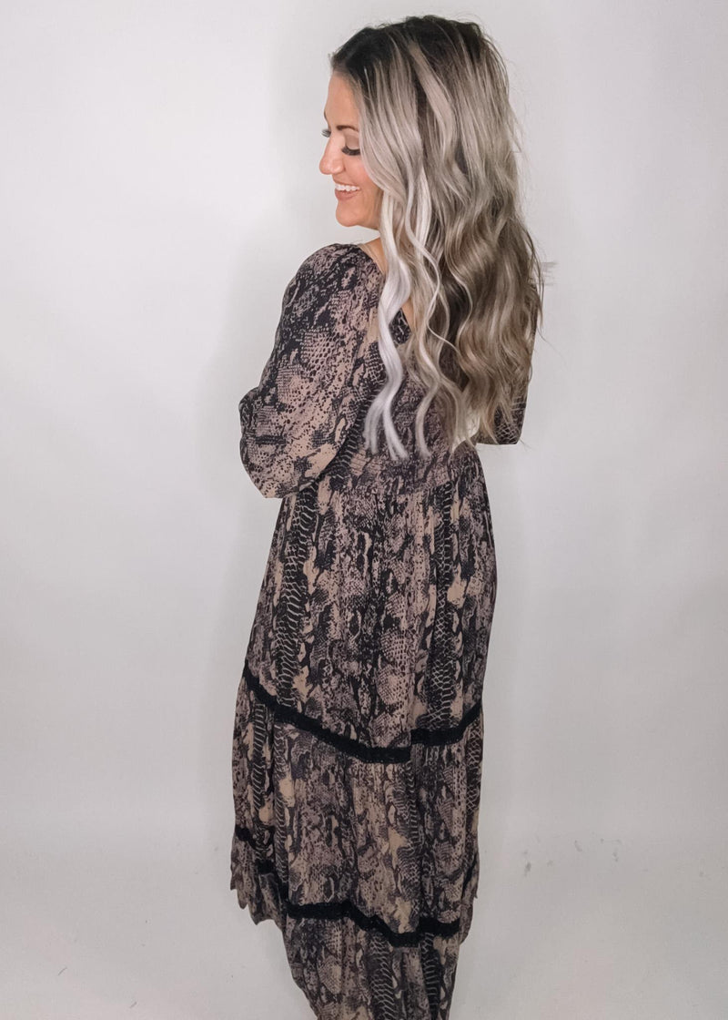 Snakeskin Boho Maxi Dress