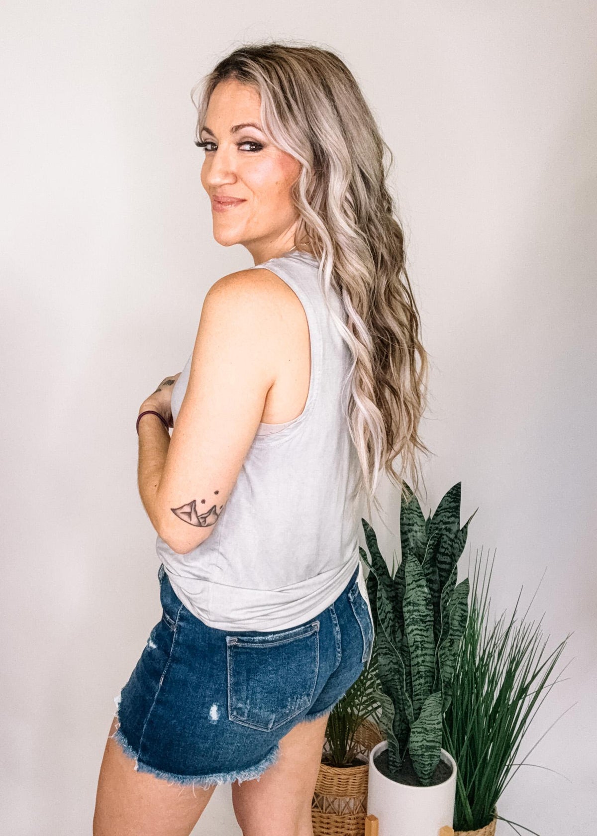 Sleeveless Top with Front Buttons