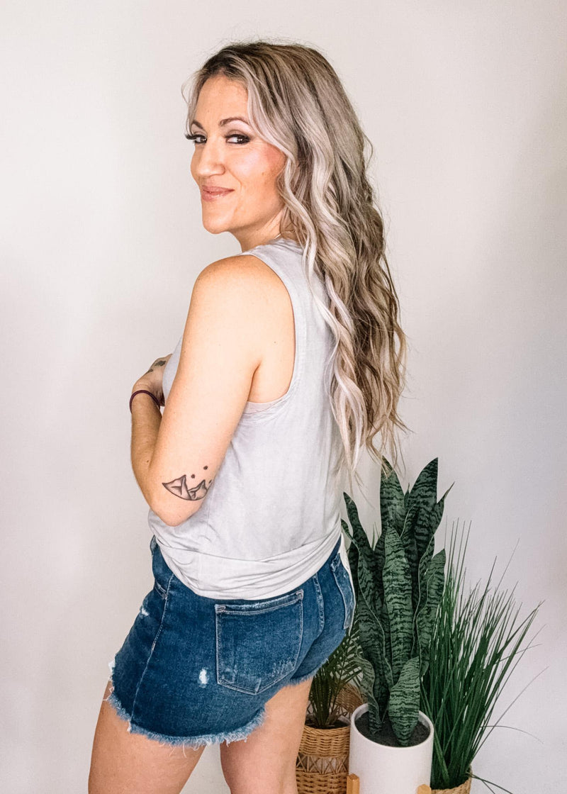 Sleeveless Top with Front Buttons