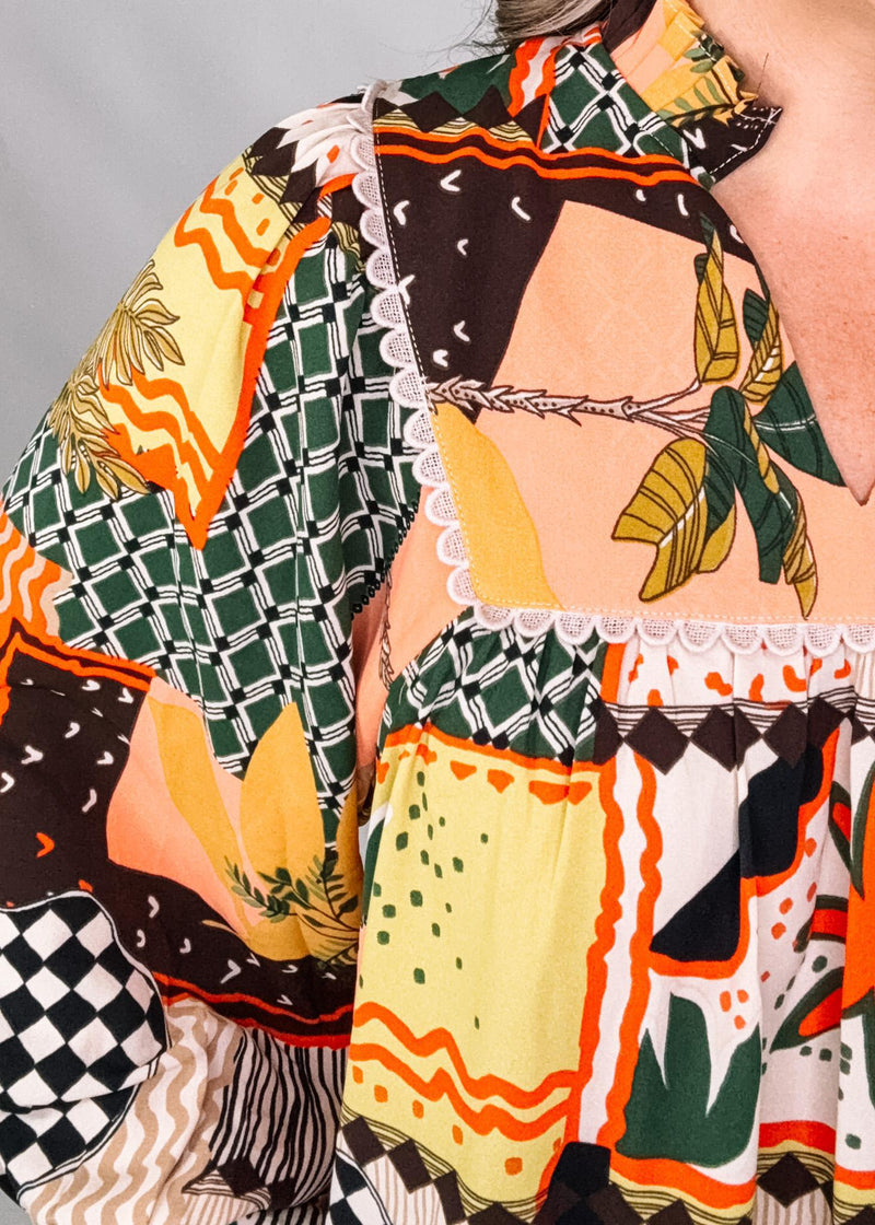 Patterned Mini Dress