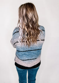 Mauve and Navy Knit Top