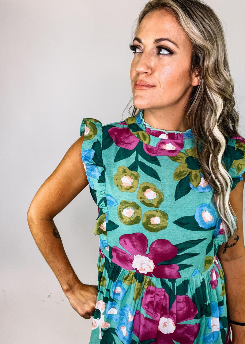 Brenda Sage and Purple Floral Dress Brenda Sage and Purple Floral Dress