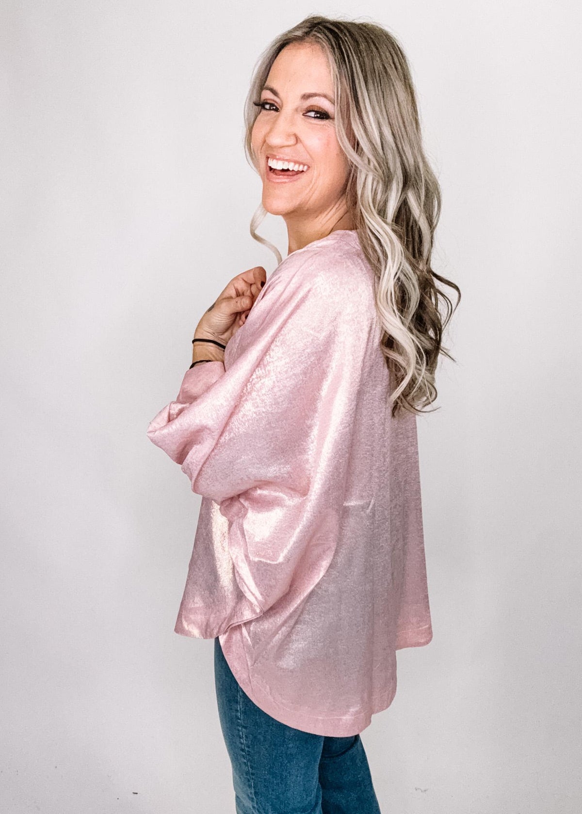 Metallic Shimmer Poncho Top