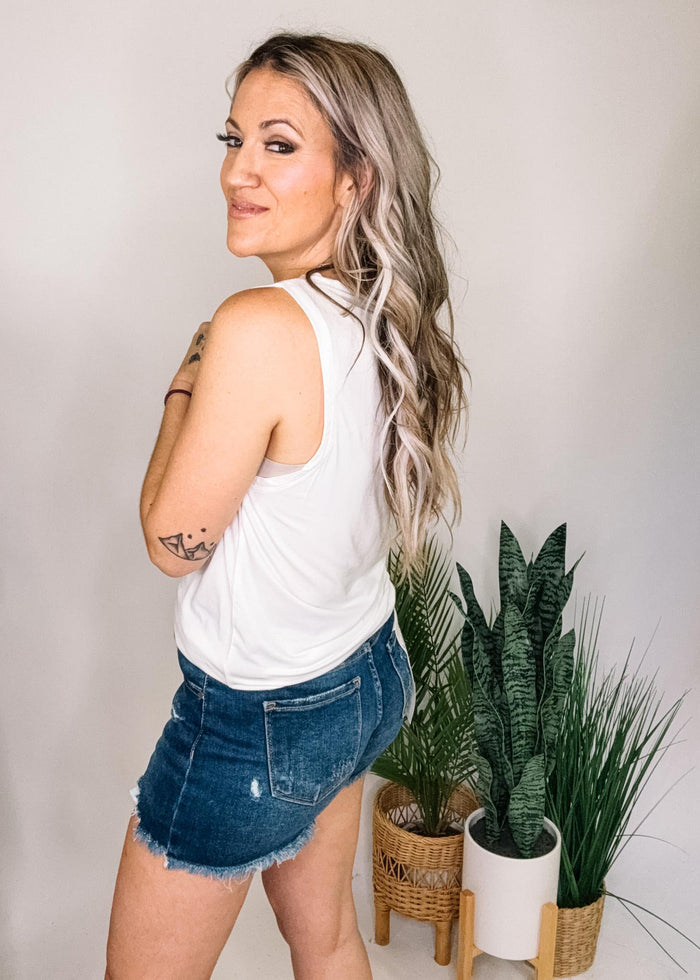 Sleeveless Top with Front Buttons