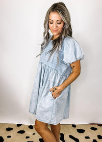 Chambray Dress with Pintuck Detail