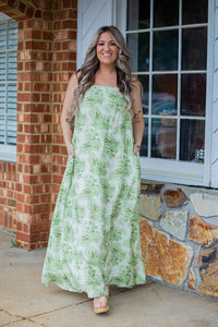 Olive Floral Tube Dress