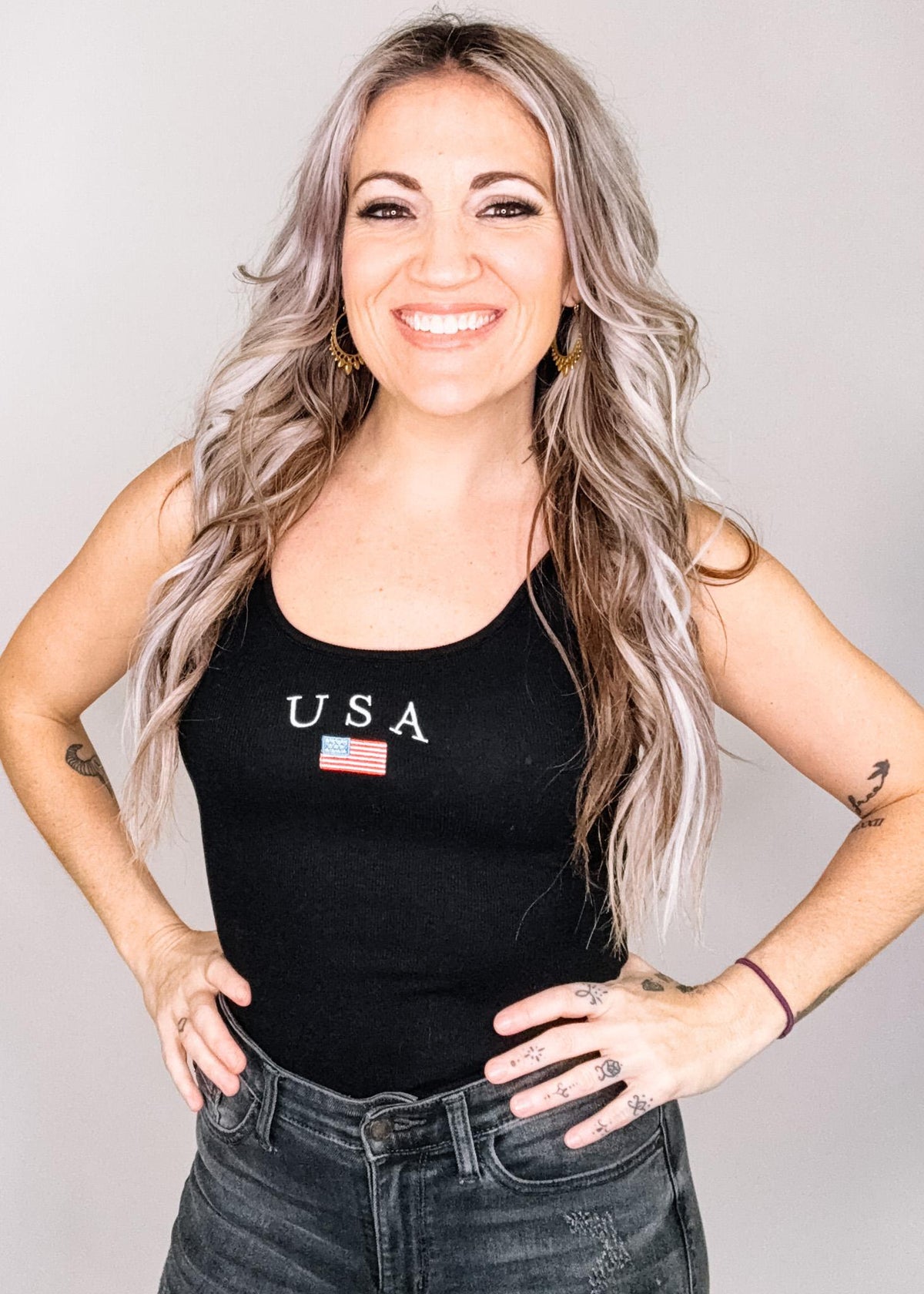 Black USA Bodysuit
