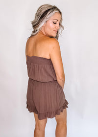 Lace Detail Ruffle Trim Romper