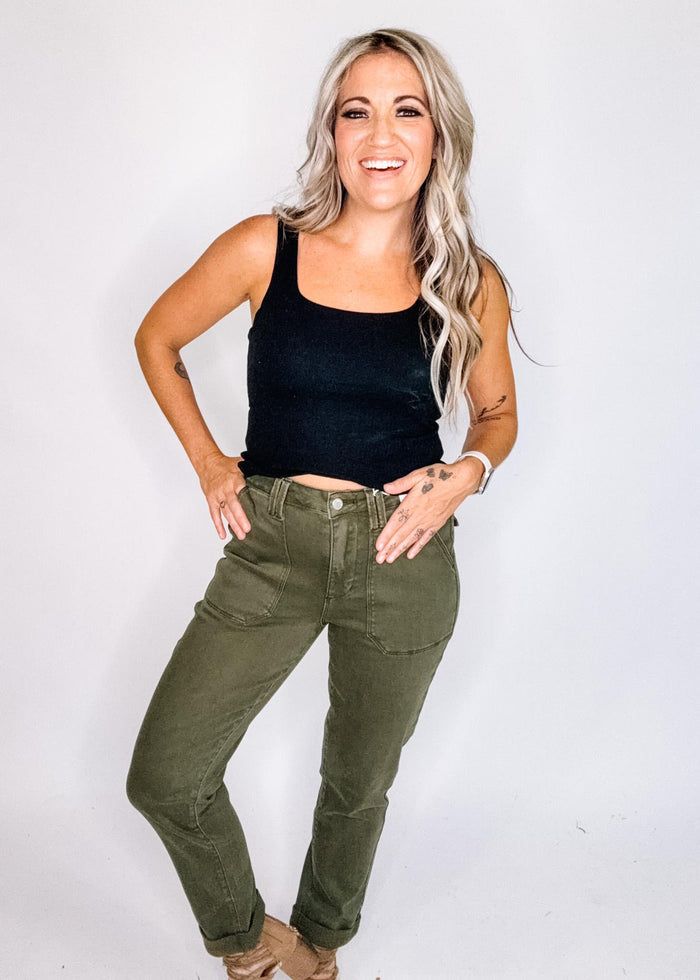 Judy Blue High Waist Aurora Weekender Cuffed Jeans