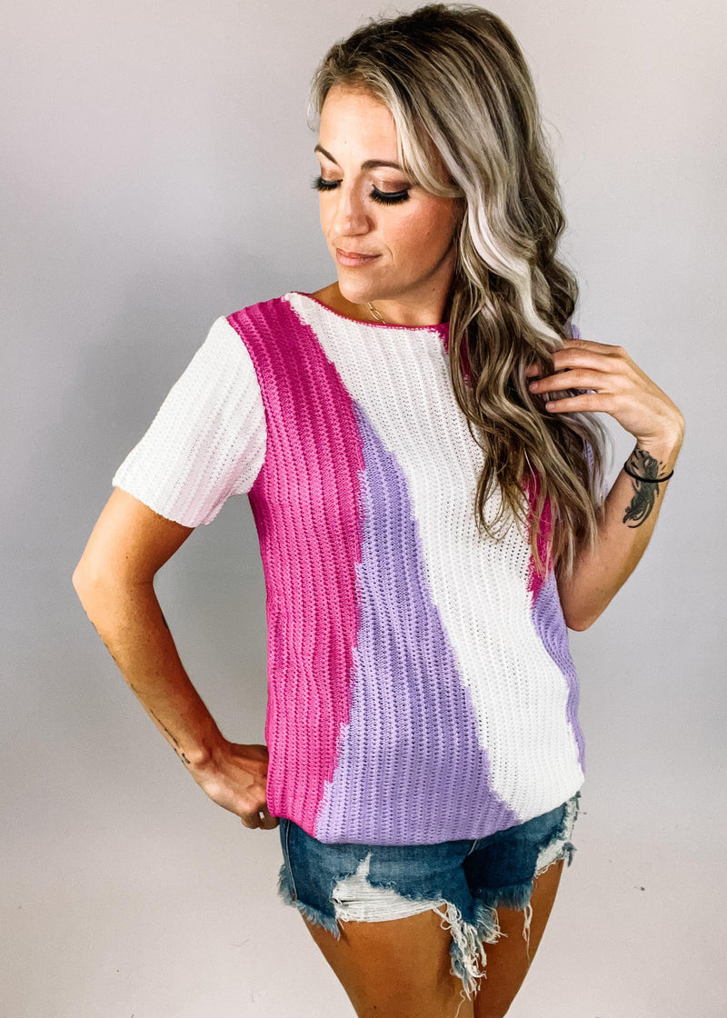 Lavender Magenta Knit Top