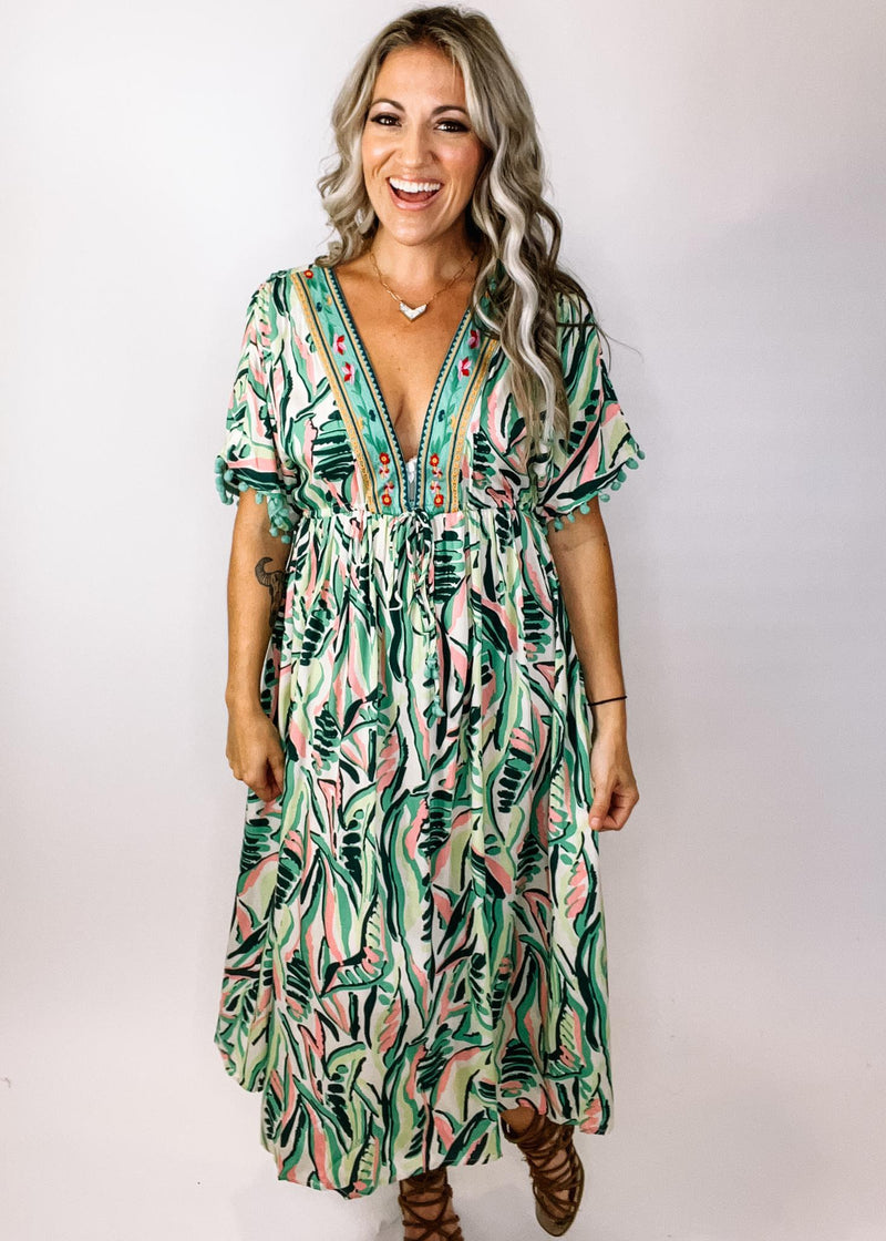 Green and Pink Summer Maxi