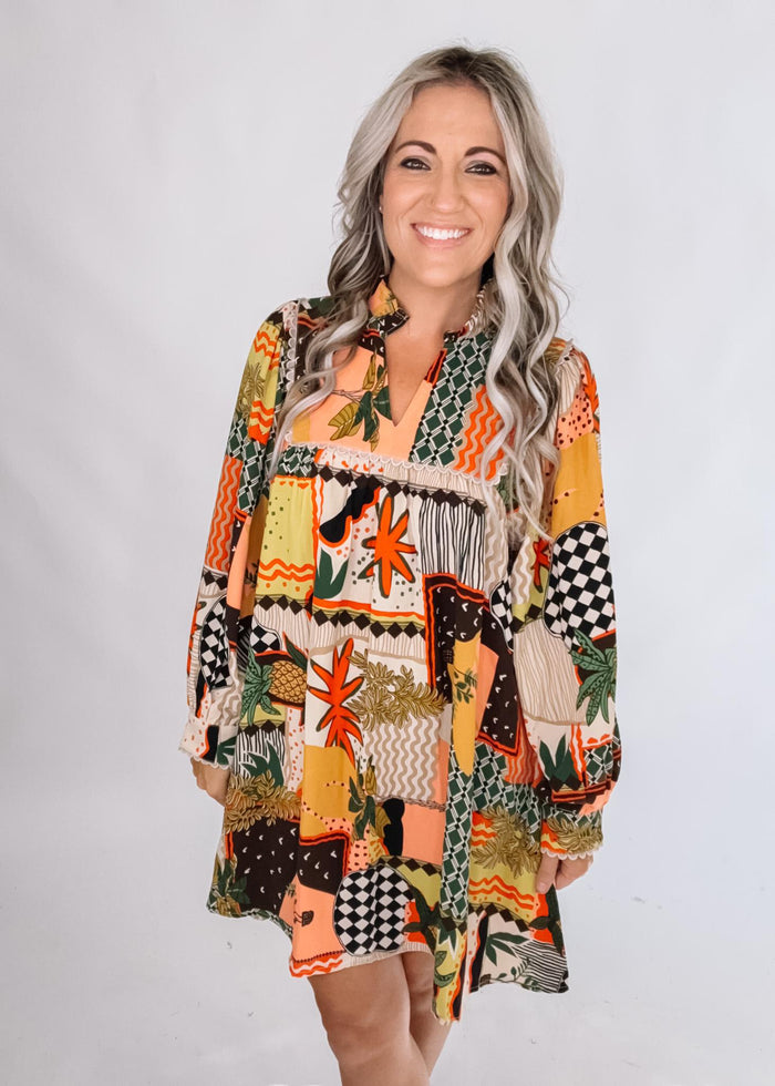 Patterned Mini Dress