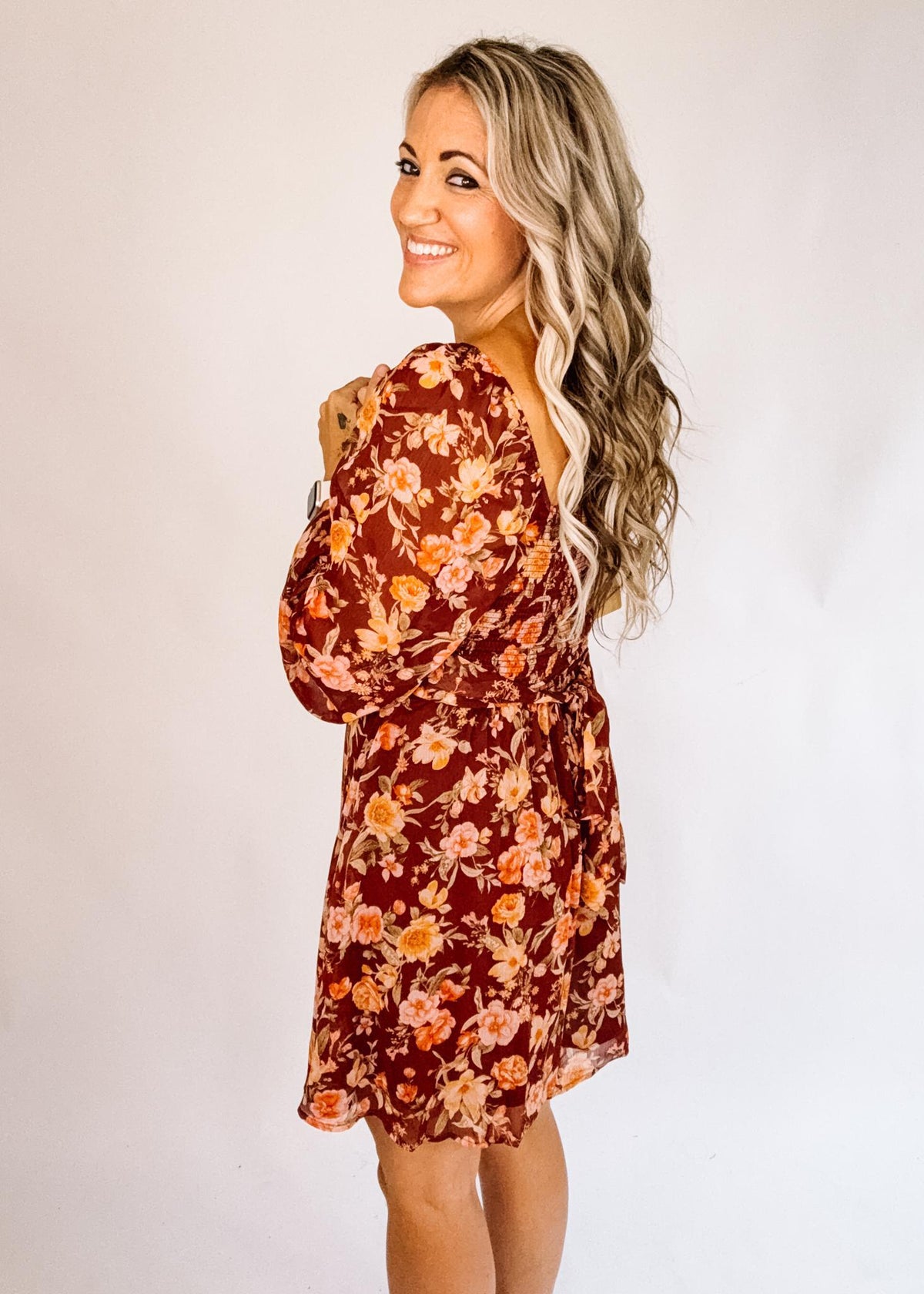 Floral Chiffon Mini Dress
