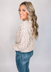 Floral Rib Knit Cardigan